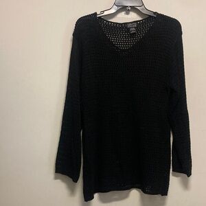 NY & CO/Black fish net Knit V-Neck Sweater